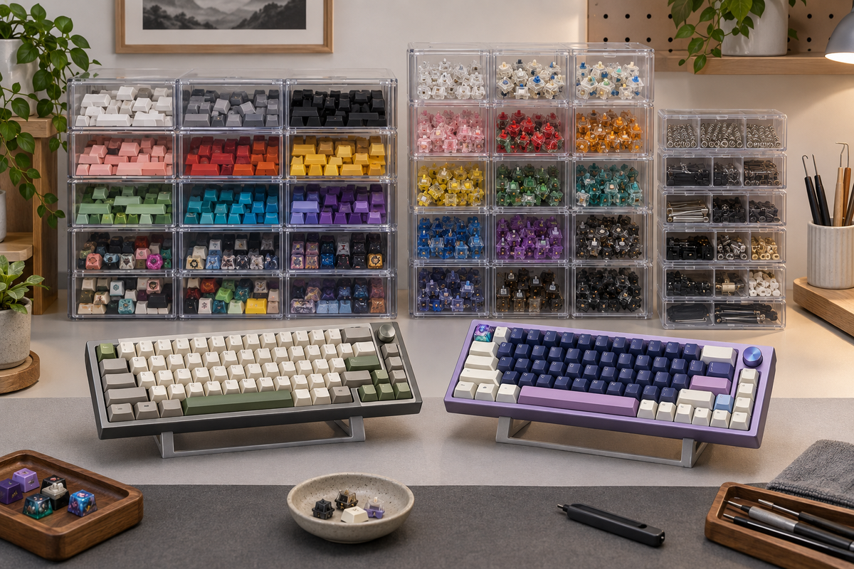 Proper Storage Keeps Keycaps and Switches Organized Between Builds